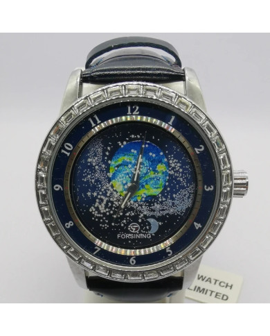 Automatic mechanical watch with rotating stars of the sky