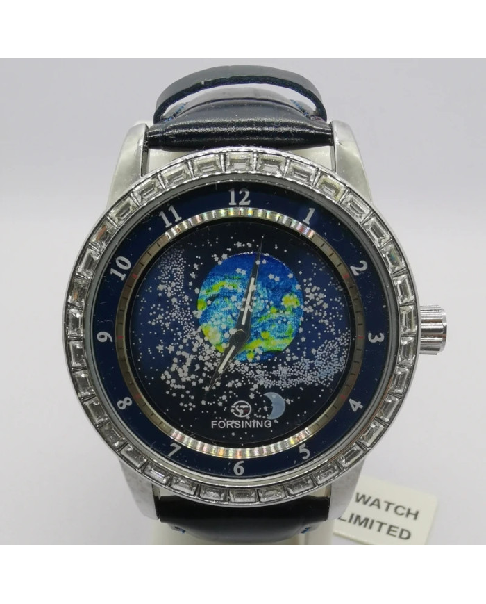 Automatic mechanical watch with rotating stars of the sky