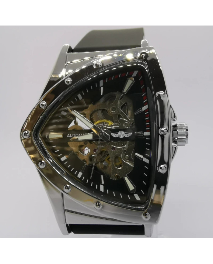 Triangular skeleton automatic mechanical watch