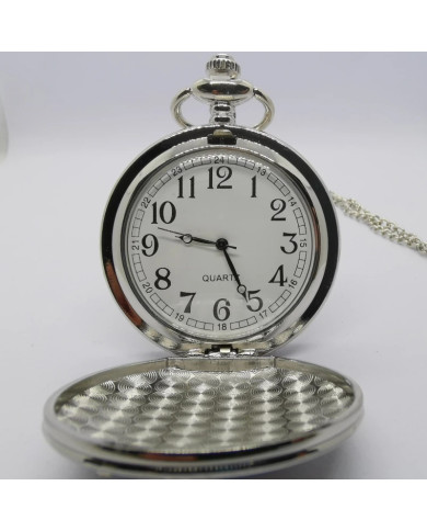 Pocket watch oon a chain relief moon sunshine