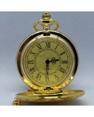 Retro quartz pocket watch, golden color