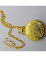 Retro quartz pocket watch, golden color