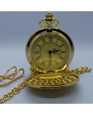 Retro quartz pocket watch, golden color